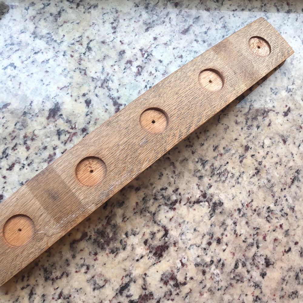 Wine barrel candle holder